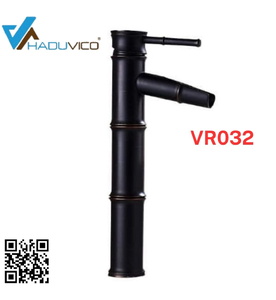 Vòi chậu nóng lạnh đồng thau màu đen Haduvico VR032
