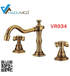 Vòi chậu nóng lạnh 3 lỗ đồng thau Haduvico VR034