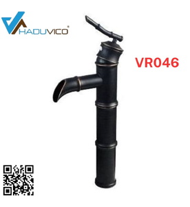 Vòi chậu nóng lạnh đồng thau màu đen Haduvico VR046