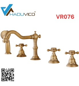 Sen bồn tắm gắn bồn 5 lỗ nóng lạnh bằng đồng Haduvico VR076