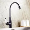 Vòi chậu nóng lạnh đồng thau màu đen Haduvico VR009