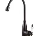 Vòi chậu nóng lạnh đồng thau màu đen Haduvico VR009