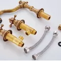 Vòi chậu nóng lạnh 3 lỗ đồng thau Haduvico VR034