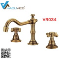 Vòi chậu nóng lạnh 3 lỗ đồng thau Haduvico VR034