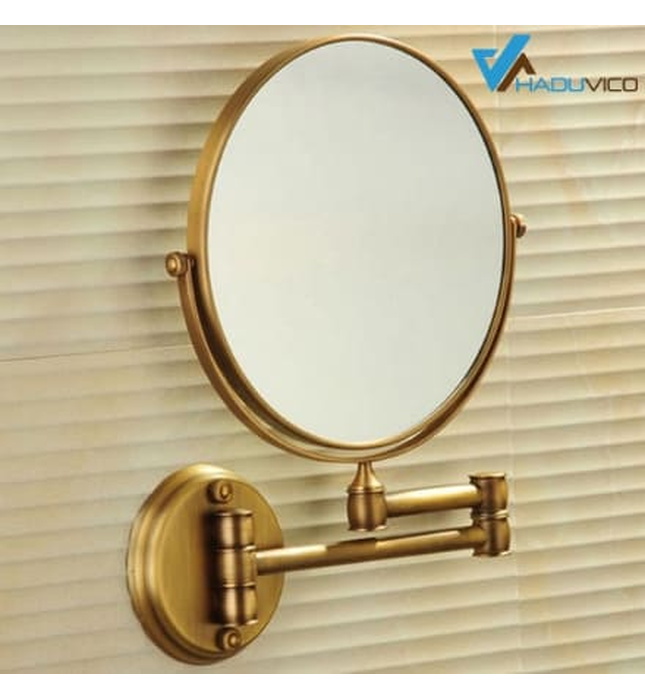 Gương gắn tường khung bằng đồng Haduvico PK037
