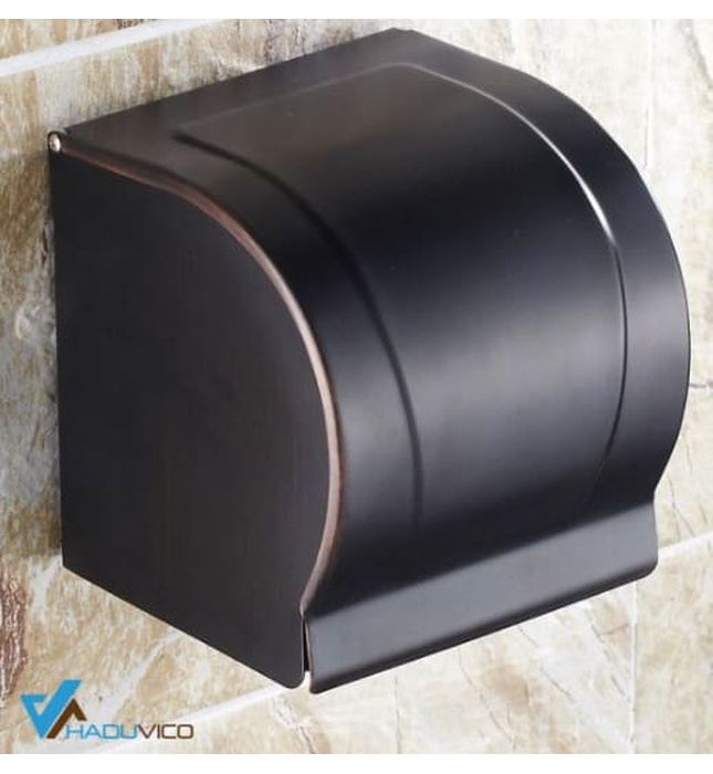 Hộp đựng giấy vệ sinh bằng đồng màu đen Haduvico PK058