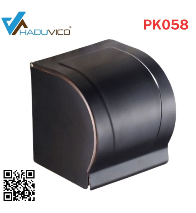 Hộp đựng giấy vệ sinh bằng đồng màu đen Haduvico PK058