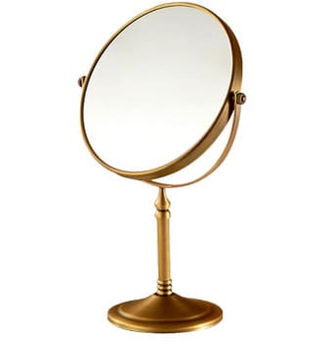 Gương soi đặt bàn khung bằng đồng Haduvico PK086