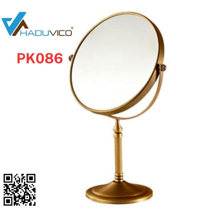 Gương soi đặt bàn khung bằng đồng Haduvico PK086