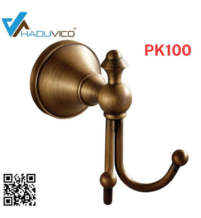 Móc treo áo đôi bằng đồng haduvico PK100
