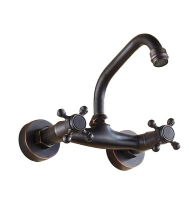 Vòi chậu nóng lạnh gắn tường đồng thau Haduvico VR052