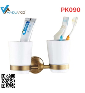 Giá để cốc đôi bằng đồng Haduvico PK090