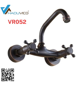 Vòi chậu nóng lạnh gắn tường đồng thau Haduvico VR052