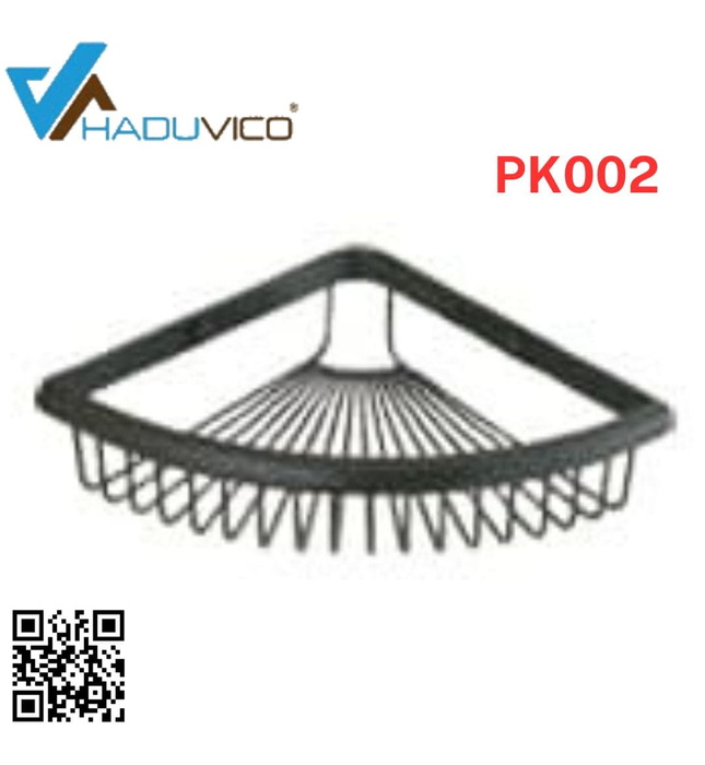 Kệ góc để đồ phòng tắm bằng đồng Haduvico PK002