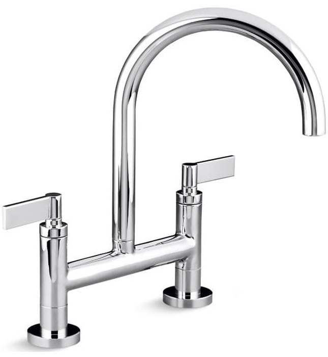 Vòi chậu rửa bát nóng lạnh màu đen Kallista P25202-LV-BGP