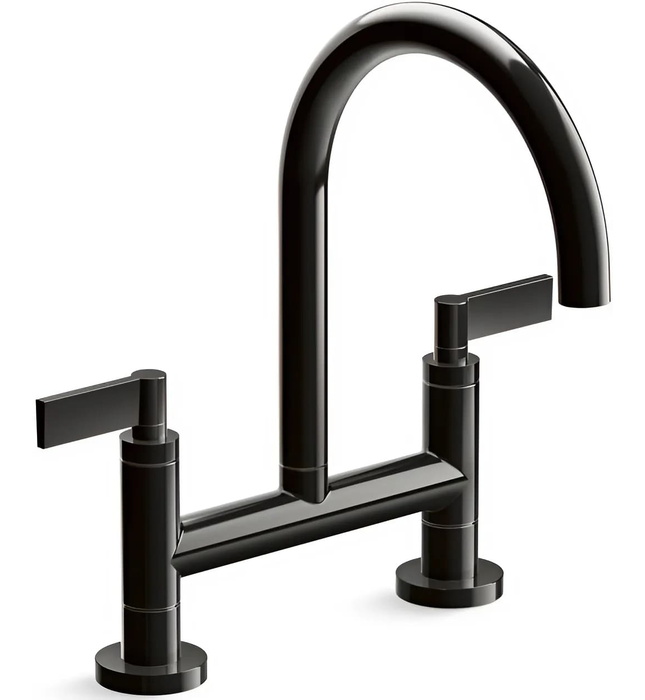 Vòi chậu rửa bát nóng lạnh màu đen Kallista P25202-LV-BL