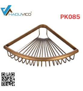 Kệ góc để đồ phòng tắm bằng đồng Haduvico PK085