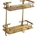 Kệ để đồ 2 tầng phòng tắm bằng đồng Haduvico PK122