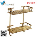Kệ để đồ 2 tầng phòng tắm bằng đồng Haduvico PK122