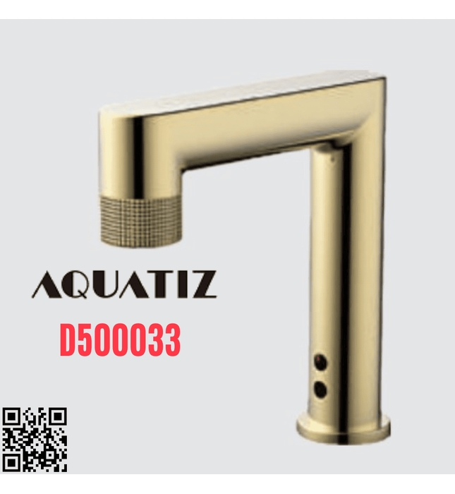 Vòi cảm ứng nóng lạnh dùng pin điện màu vàng Aquatiz D500033