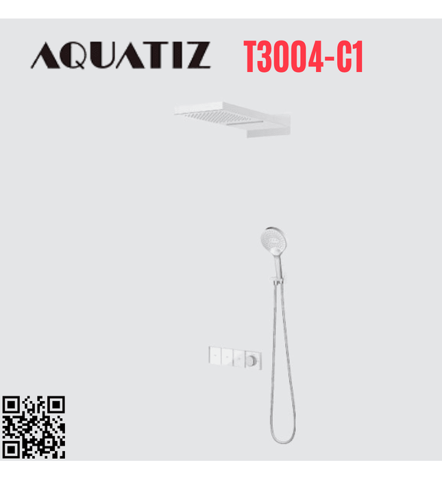 Sen tắm âm tường màu chrome vuông Aquatiz T3004-C1