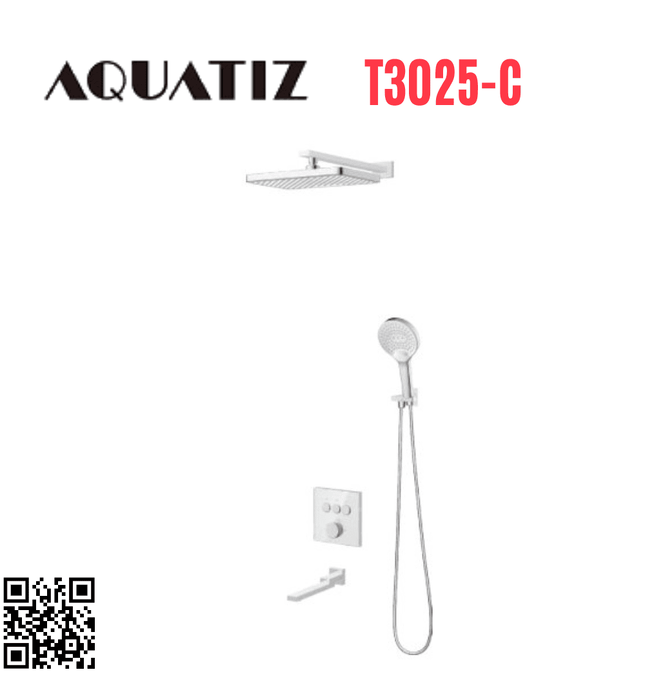Sen tắm âm tường bát sen vuông Aquatiz T3025-C
