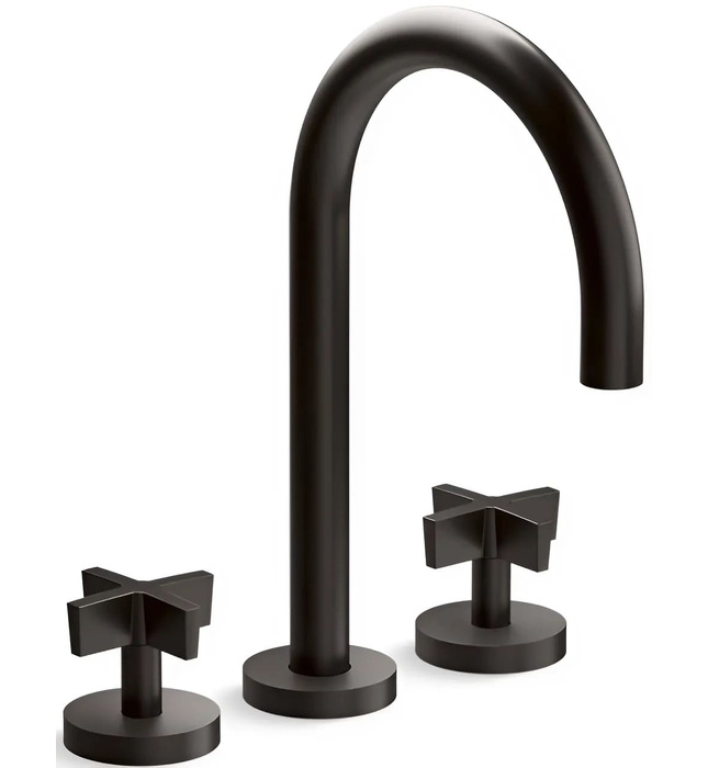 Vòi bồn tắm 3 chân cổ ngỗng đen Kallista P25520-CR-BL