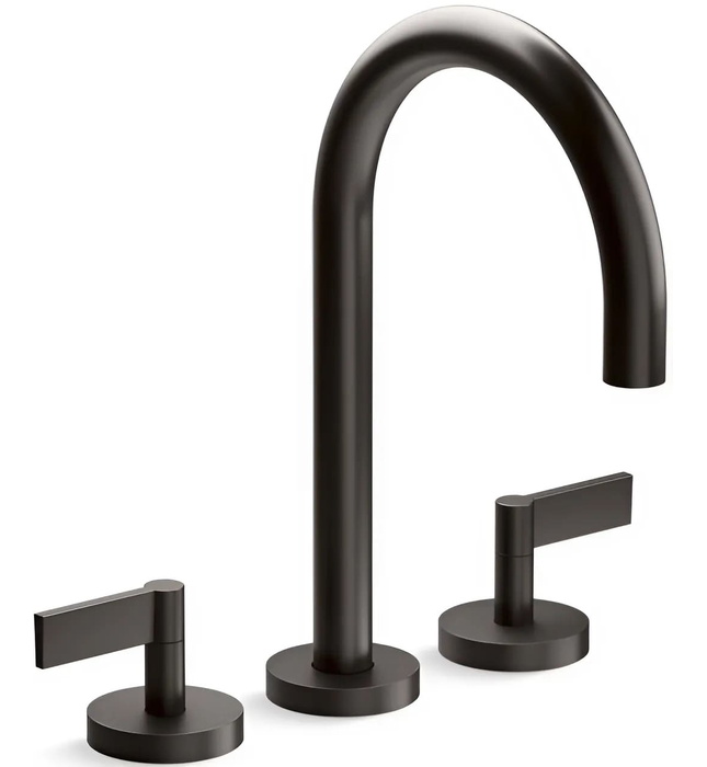 Vòi bồn tắm 3 chân cổ ngỗng màu đen Kallista P25520-LV-BGP