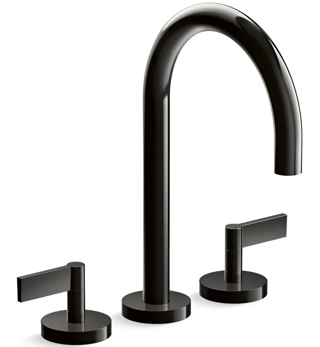 Vòi bồn tắm 3 chân cổ ngỗng màu đen Kallista P25520-LV-PGP