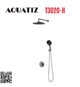 Sen tắm âm tường màu xám bát tròn Aquatiz T3020-H