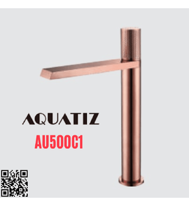 Vòi lavabo xoay nóng lạnh màu hồng cao Aquatiz AU500C1