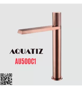 Vòi lavabo xoay nóng lạnh màu hồng cao Aquatiz AU500C1