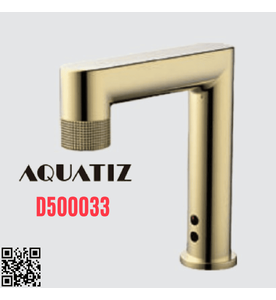 Vòi cảm ứng nóng lạnh dùng pin điện màu vàng Aquatiz D500033