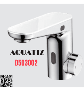 Vòi lavabo cảm ứng nóng lạnh dùng pin điện Aquatiz D503002