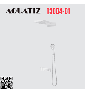 Sen tắm âm tường màu chrome vuông Aquatiz T3004-C1