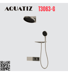 Sen tắm âm tường màu đen vàng bát tròn Aquatiz T3063-G