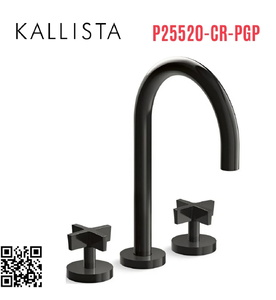 Vòi bồn tắm 3 chân cổ ngỗng màu đen Kallista P25520-CR-PGP