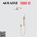 Sen tắm âm tường kèm thanh trượt màu vàng Aquatiz T3002-G1