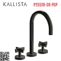 Vòi bồn tắm 3 chân cổ ngỗng màu đen Kallista P25520-CR-PGP