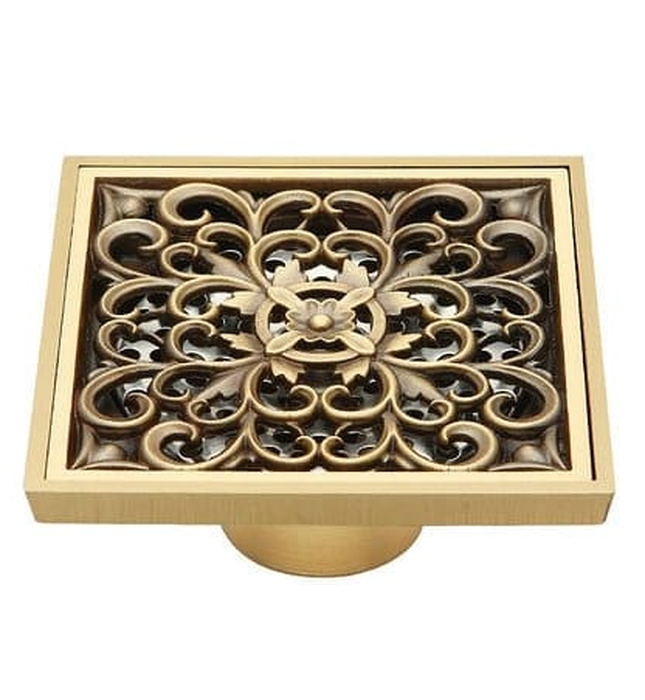 Phễu thoát sàn hoa văn bằng đồng Haduvico HD001