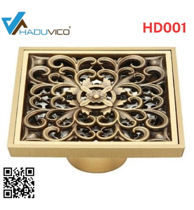 Phễu thoát sàn hoa văn bằng đồng Haduvico HD001
