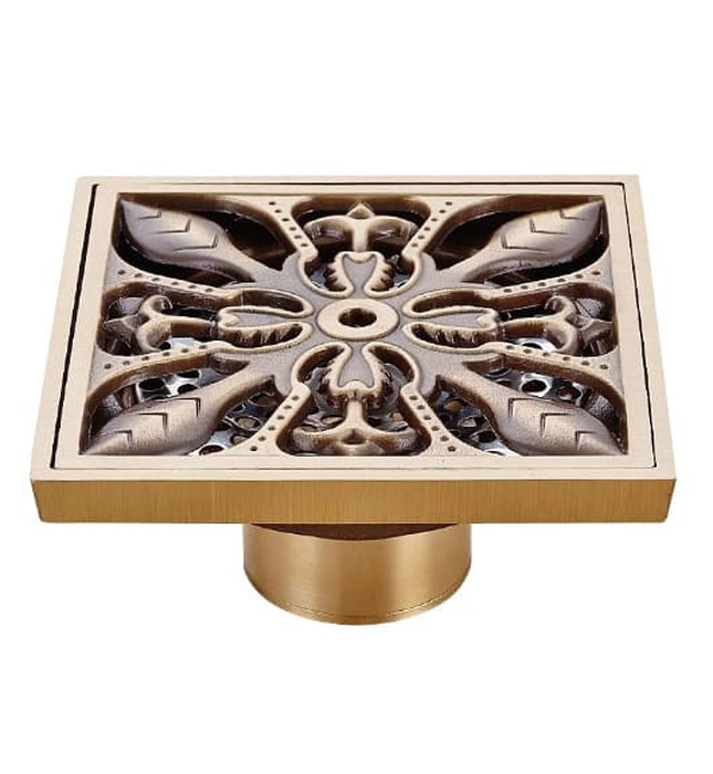 Phễu thoát sàn hoa văn bằng đồng Haduvico HD003