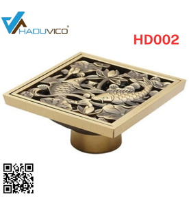 Phễu thoát sàn hoa văn bằng đồng Haduvico HD002