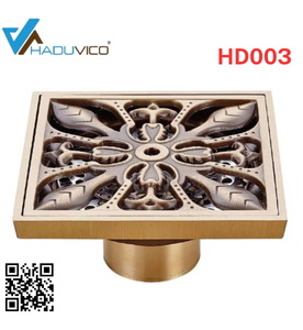 Phễu thoát sàn hoa văn bằng đồng Haduvico HD003