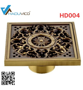Phễu thoát sàn hoa văn bằng đồng Haduvico HD004