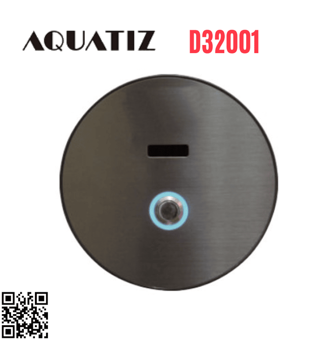 Van xả tiểu cảm ứng màu đen dùng pin điện Aquatiz D32001