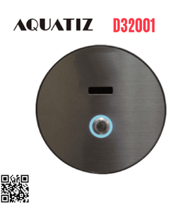 Van xả tiểu cảm ứng màu đen dùng pin điện Aquatiz D32001