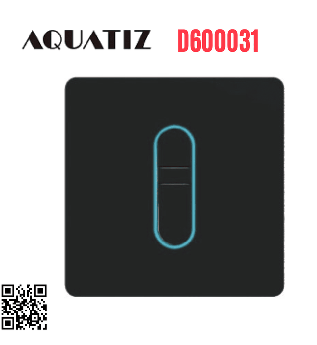 Van xả bồn cầu cảm ứng âm tường dùng pin điện Aquatiz D600031 màu đen