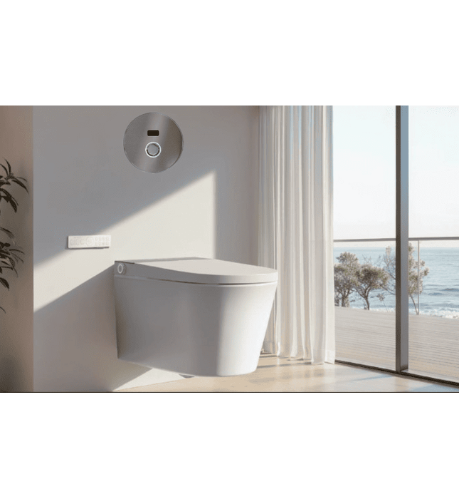 Van xả bồn cầu cảm ứng âm tường dùng pin điện Aquatiz D6003