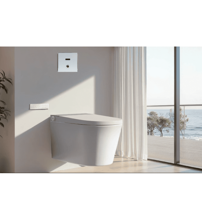 Van xả bồn cầu cảm ứng âm tường dùng pin điện Aquatiz D6000